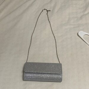 Shimmering Silver Chain Clutch